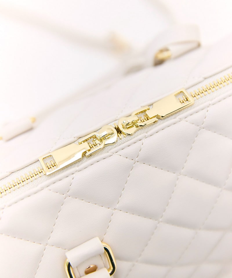 【公式通販限定カラーあり】キルティングボストンミニBAG オフホワイト F