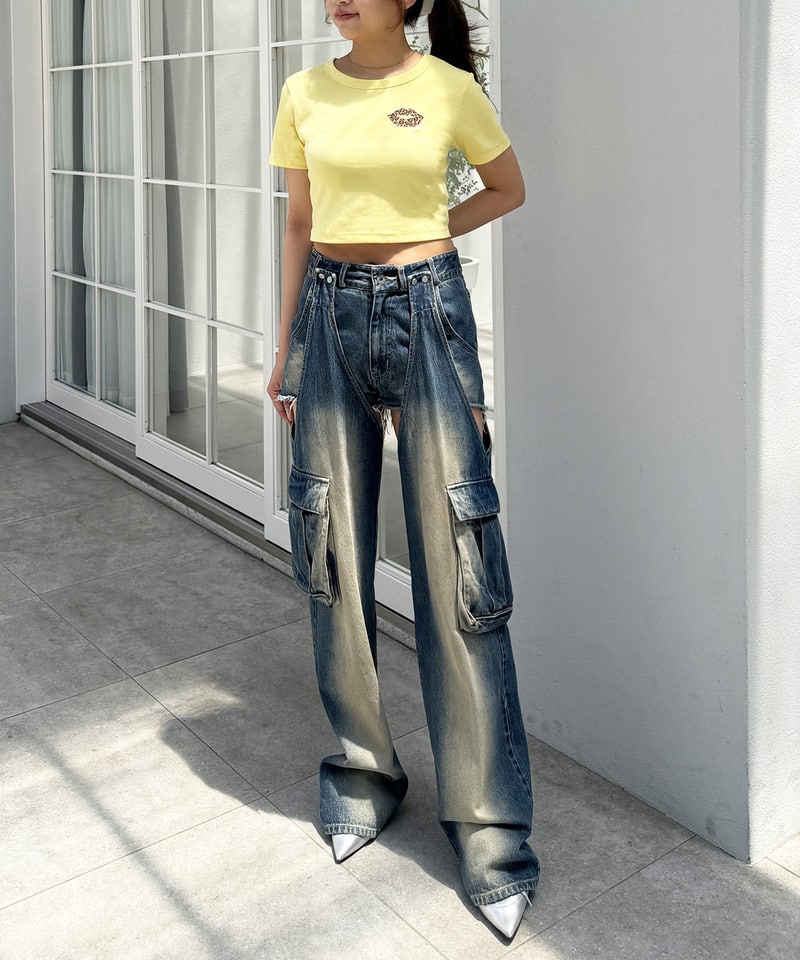 【SPIRAL LIP】マイクロミニＴシャツ ブラック F