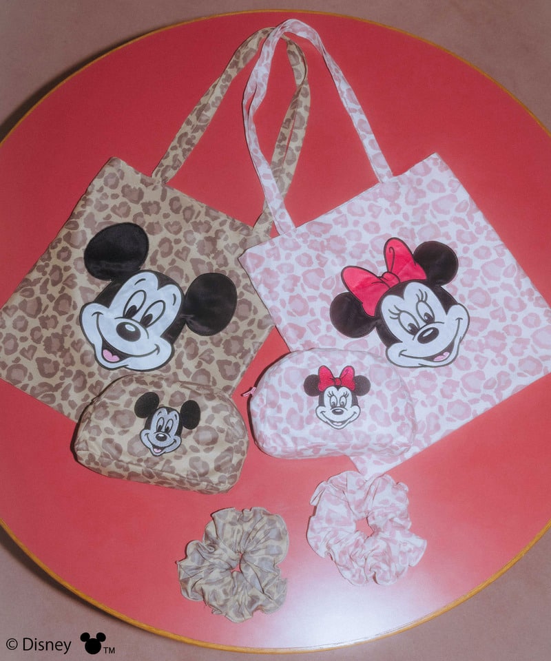 【Disney/ディズニー/ミッキ－マウス】レオパードトートバッグ ベージュ F