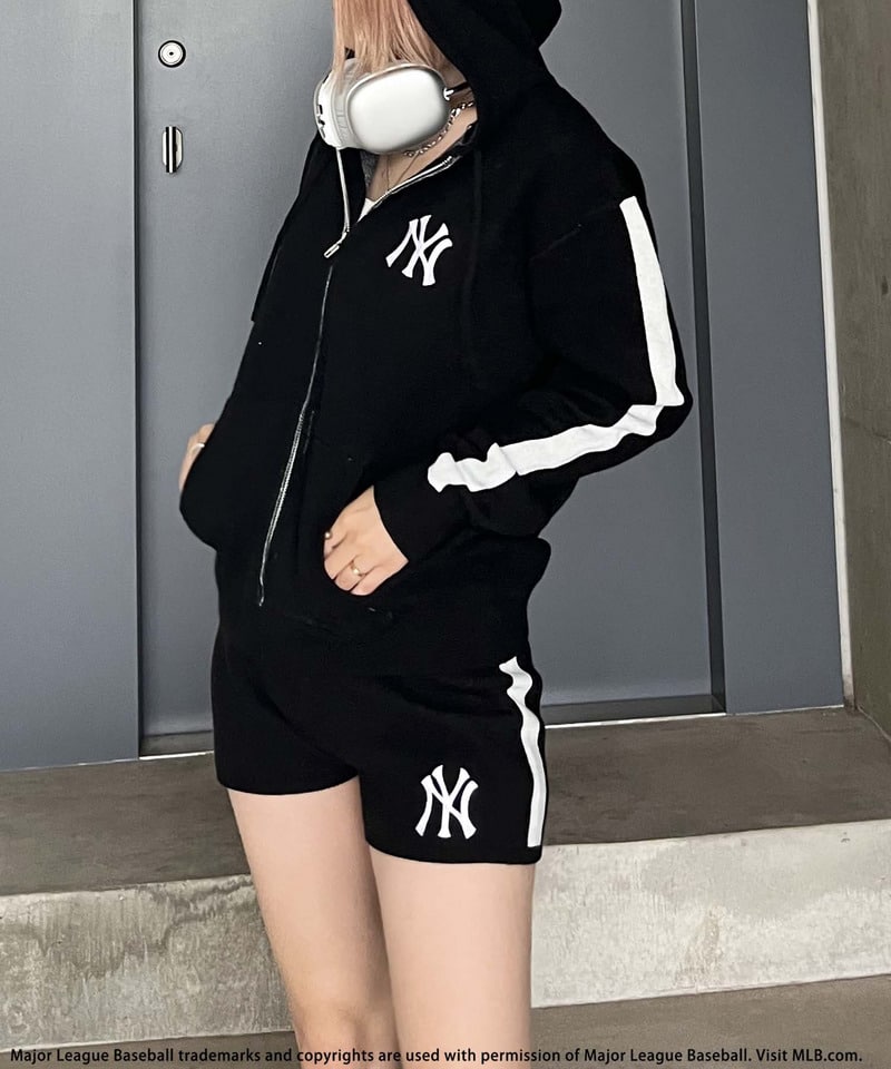 【MLB】刺しゅうロゴニットセットアップ カーキ系 F