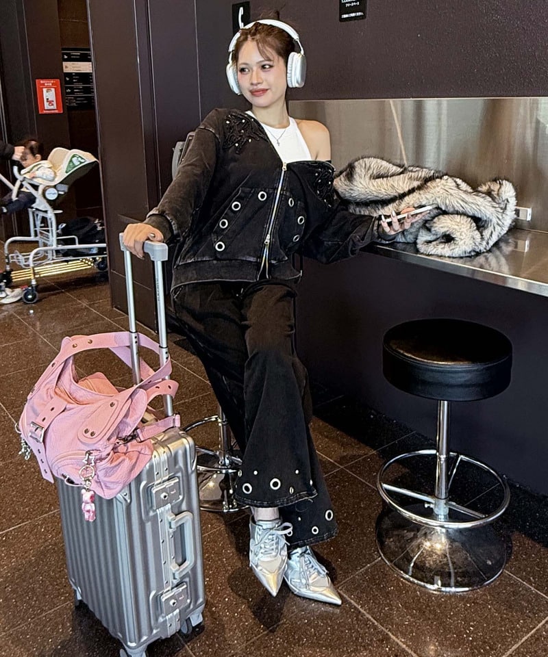 ポインテッドスニーカーミュール カーキ系 M