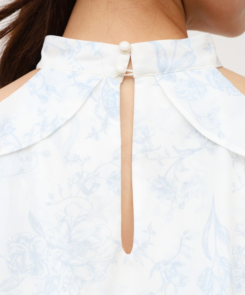 【ONLINE限定カラーあり】リボン付コールドショルダーブラウスセットアップ その他 F