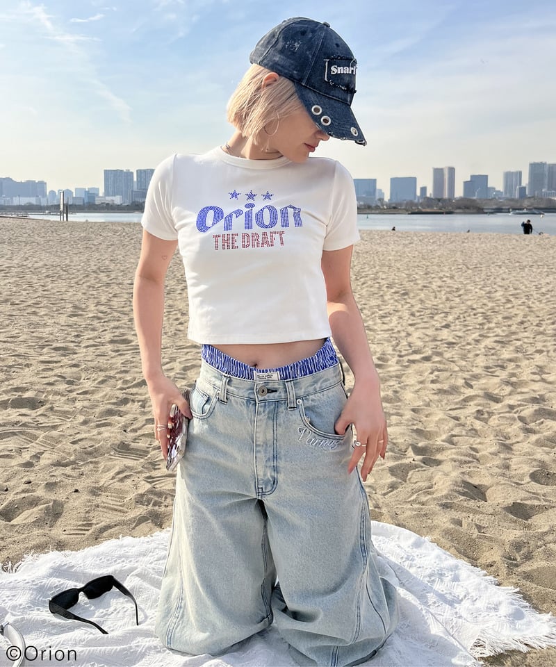 【Orion/オリオン】ラインストーンちびTシャツ ホワイト F