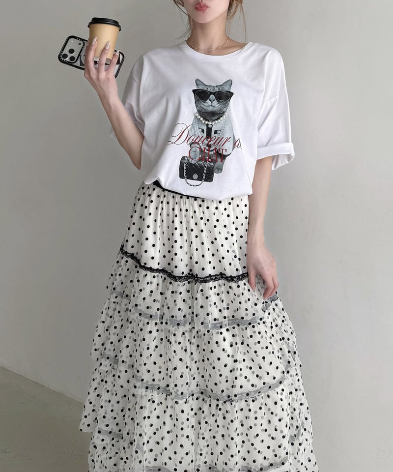 Petite Lady Cat BIG T ホワイト F