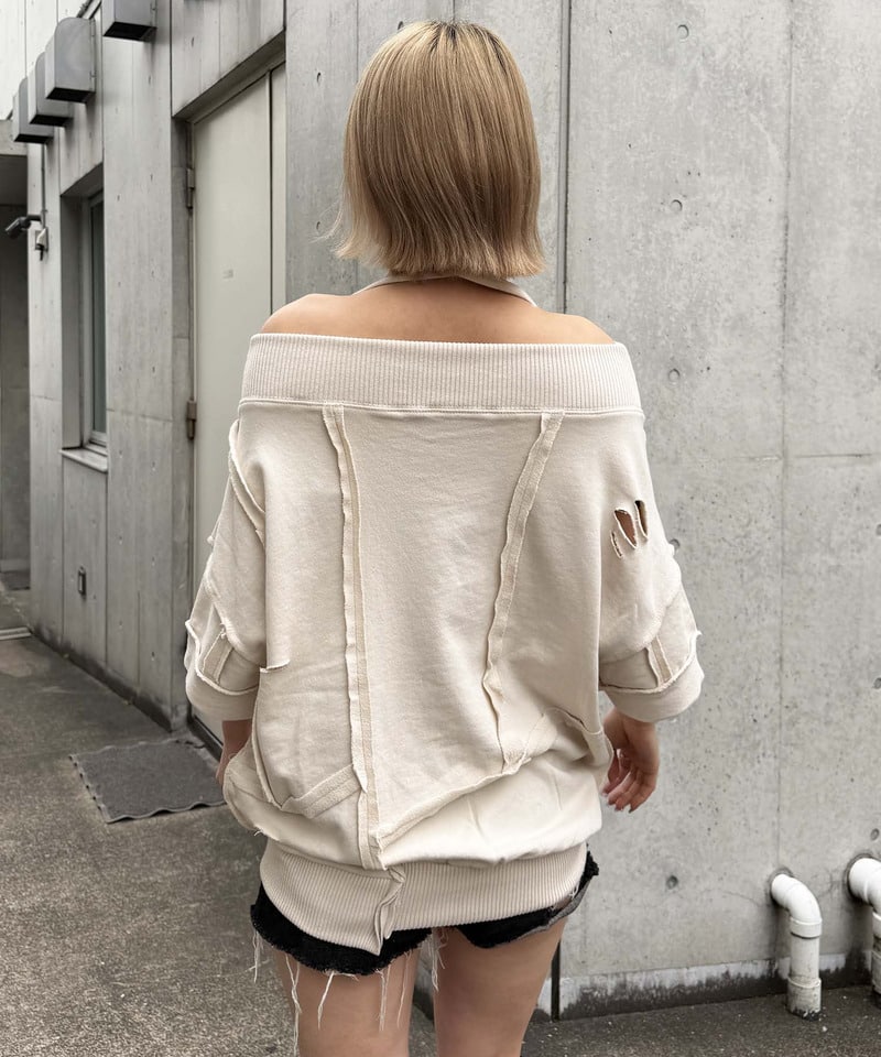 チョーカーピグメントオーバーチュニック ブルー F