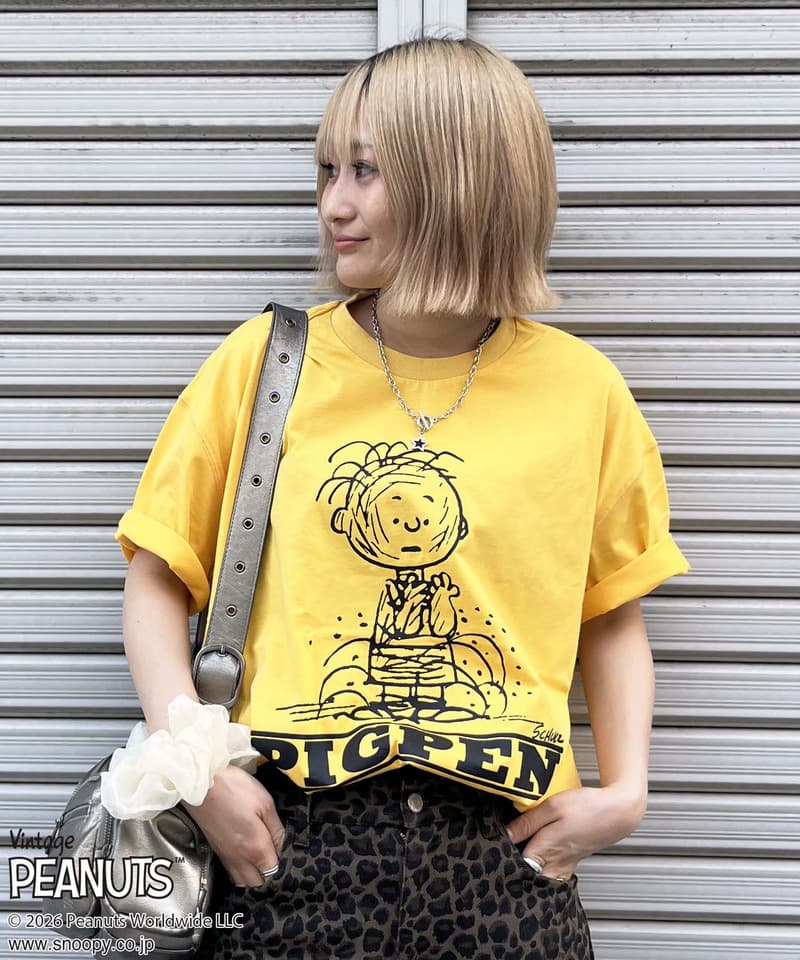 【PEANUTS/PIGPEN】ピッグペンＴシャツ イエロー F