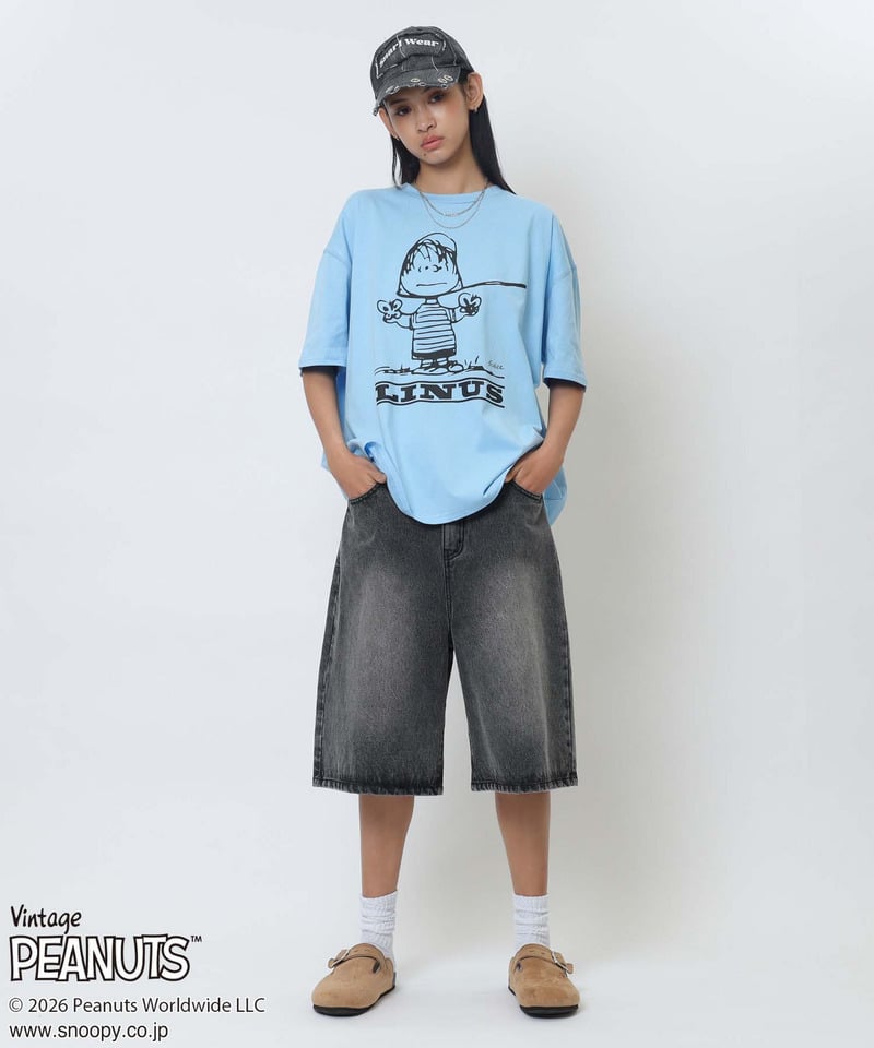 【PEANUTS/LINUS】ライナスＴシャツ ブルー F