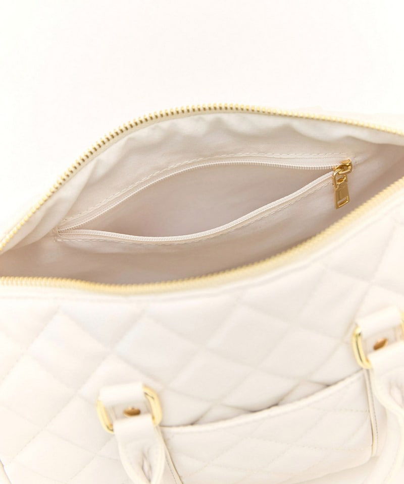 【公式通販限定カラーあり】キルティングボストンミニBAG オフホワイト F