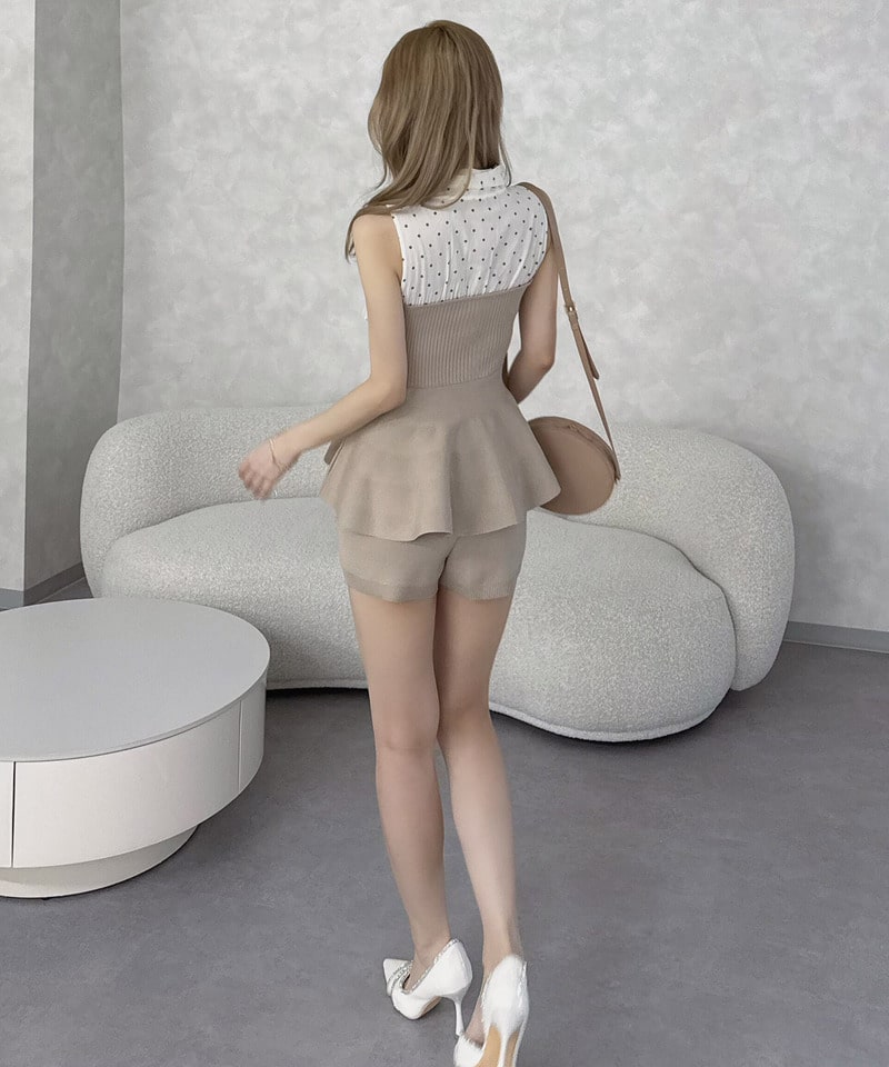 ニットショートパンツ ブラック F