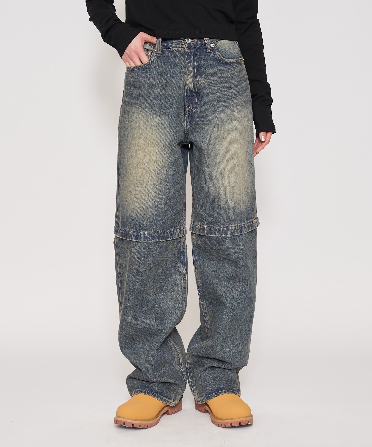 【MLB】コンバーチカルロゴデニム インディゴブルー M