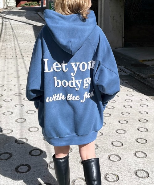 バックロゴドルマンパーカーワンピース(F レッド)｜ スパイラルガール