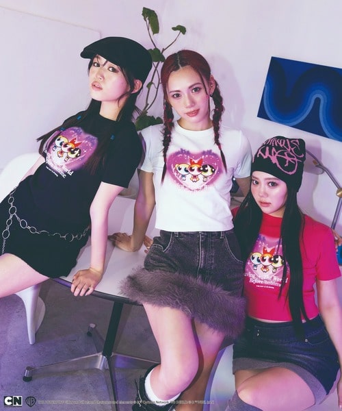 THE POWERPUFF GIRLS/パワーパフ ガールズ】ショート丈Tシャツ(F