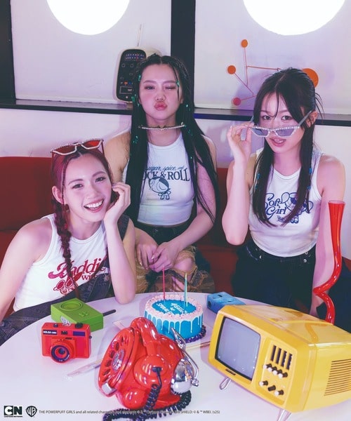 【THE POWERPUFF GIRLS/パワーパフ ガールズ】カップ付きアメスリタンクトップ ブルー F