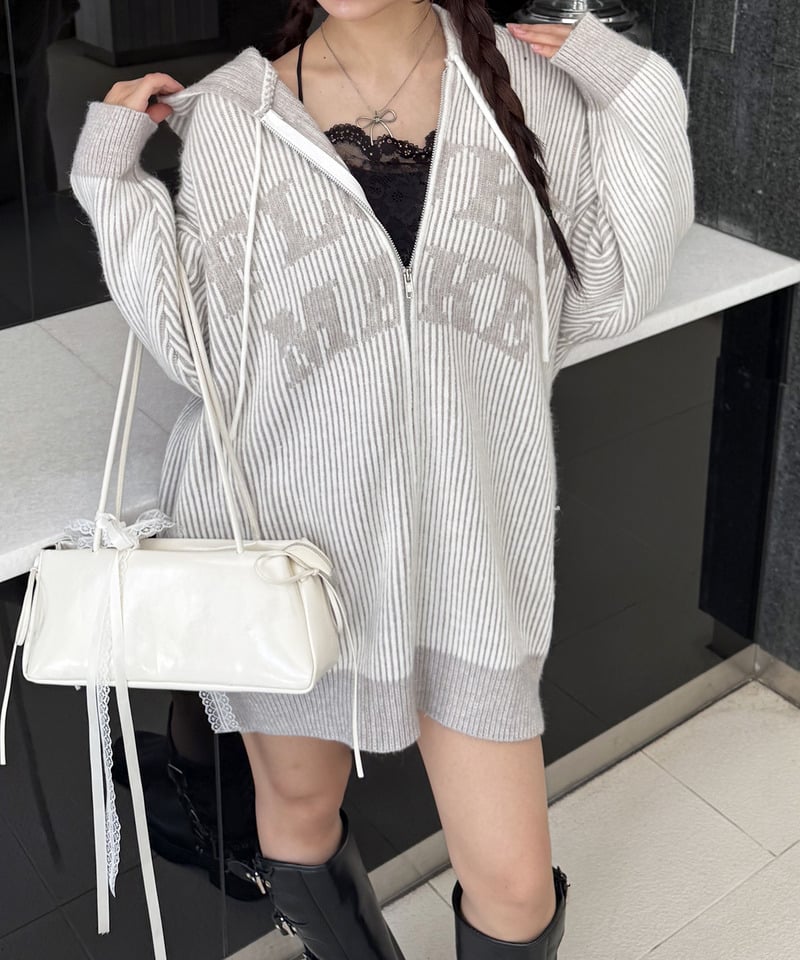 ロゴオーバーZIPニット(F レッド)｜ スパイラルガール｜仙台