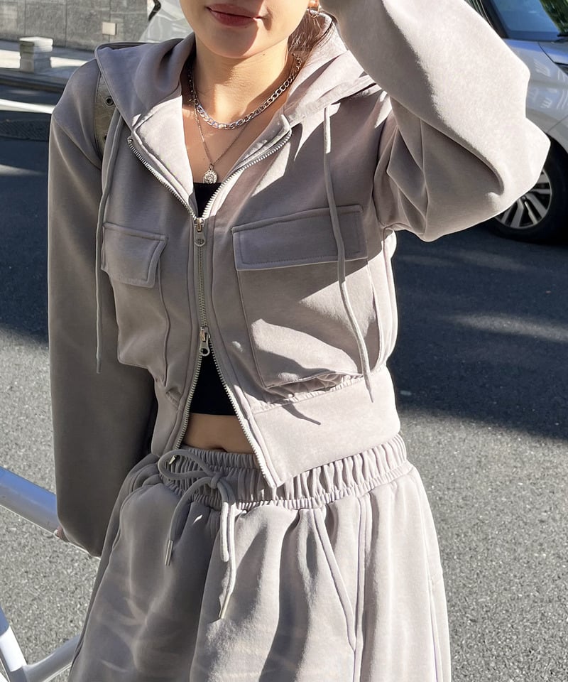 フロストバイオ加工パーカー グレー F