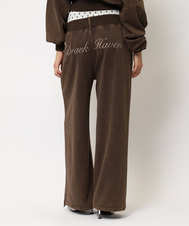 【SET UP対応】ウエストデザインバックロゴ刺しゅうパンツ ブラウン F