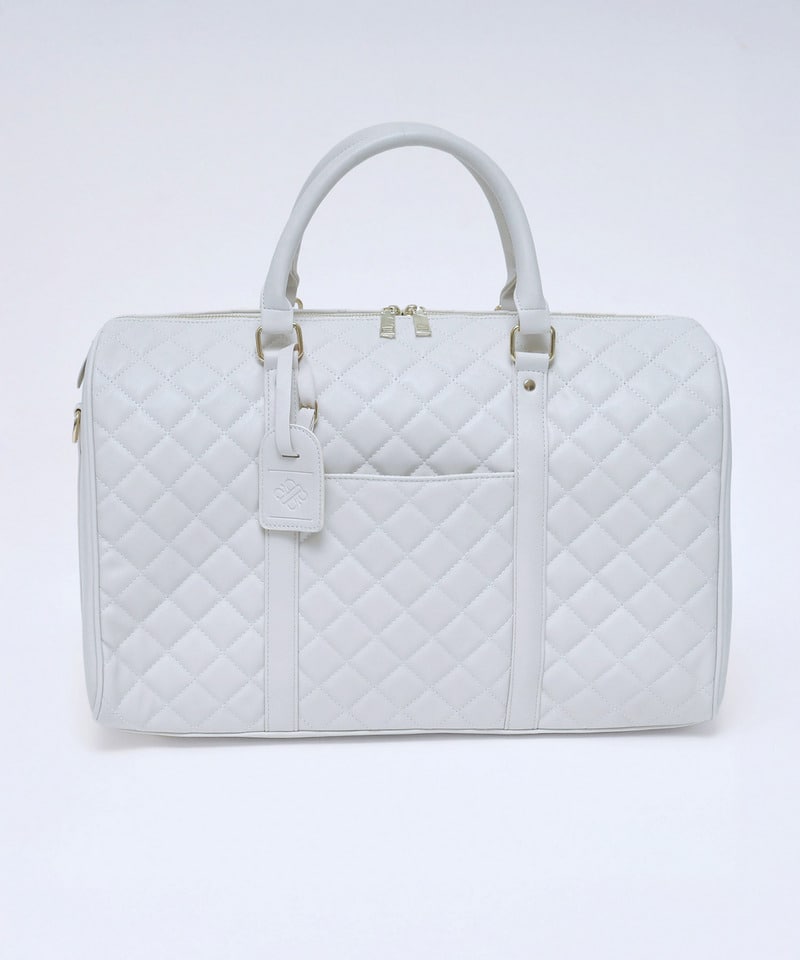 公式通販限定カラーあり【Mサイズ】キルティングボストンBAG オフホワイト F