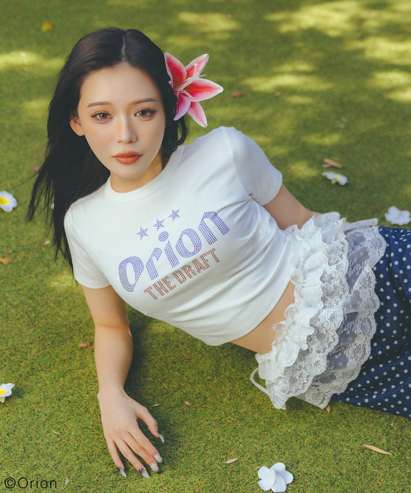 【Orion/オリオン】ラインストーンちびTシャツ ホワイト F