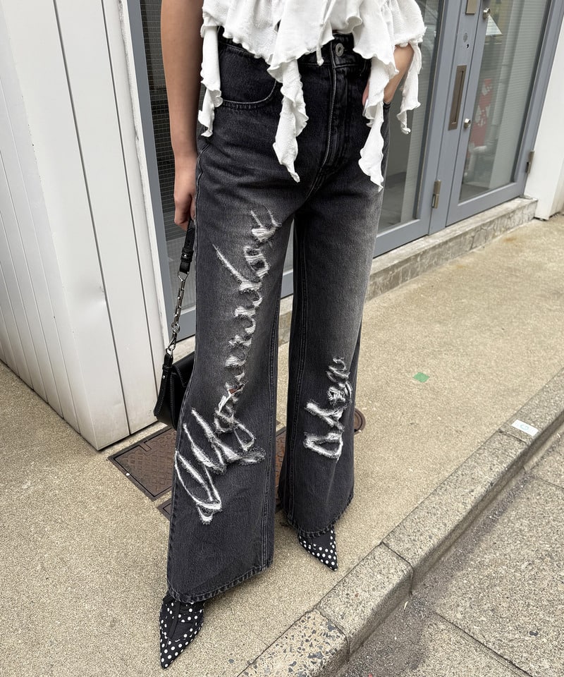 Mynaradox Avenデニムパンツ ブラックデニム S