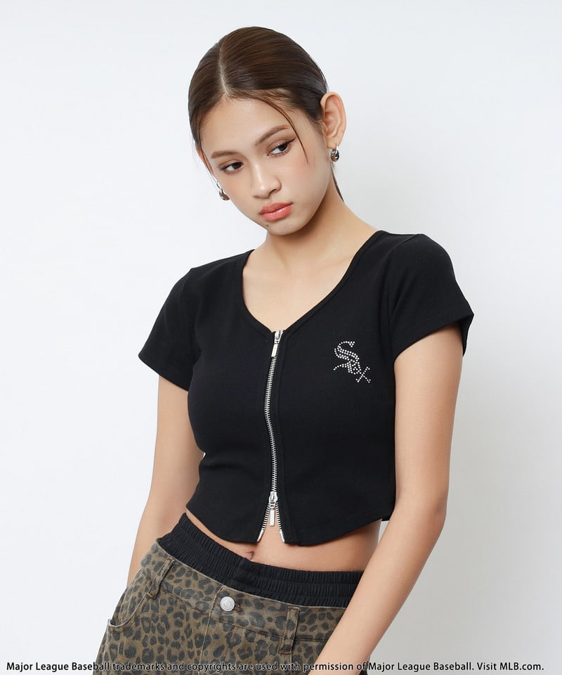 【MLB】ZIPロゴリブトップス ブラック F