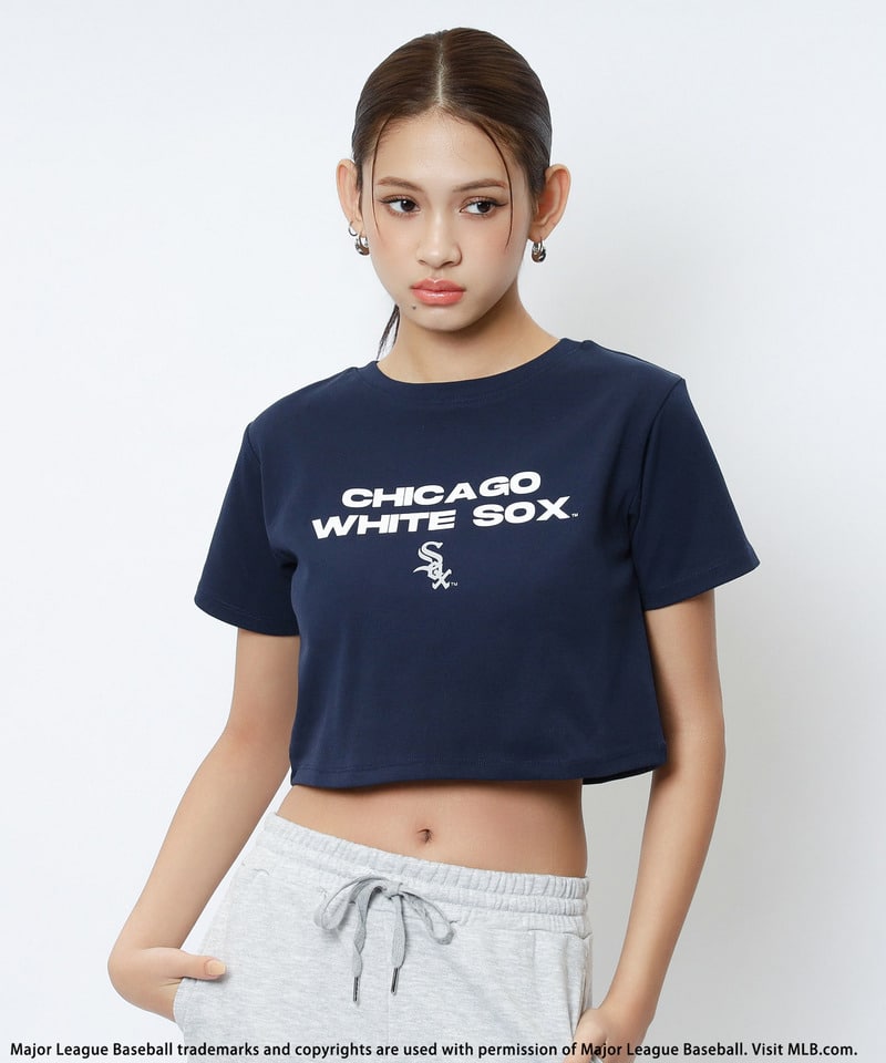 【MLB】プリントロゴTシャツ ネイビー F