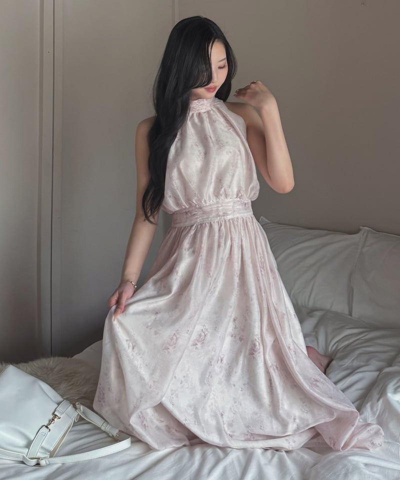 ニュアンスフラワーアメスリロングワンピース ピンク F