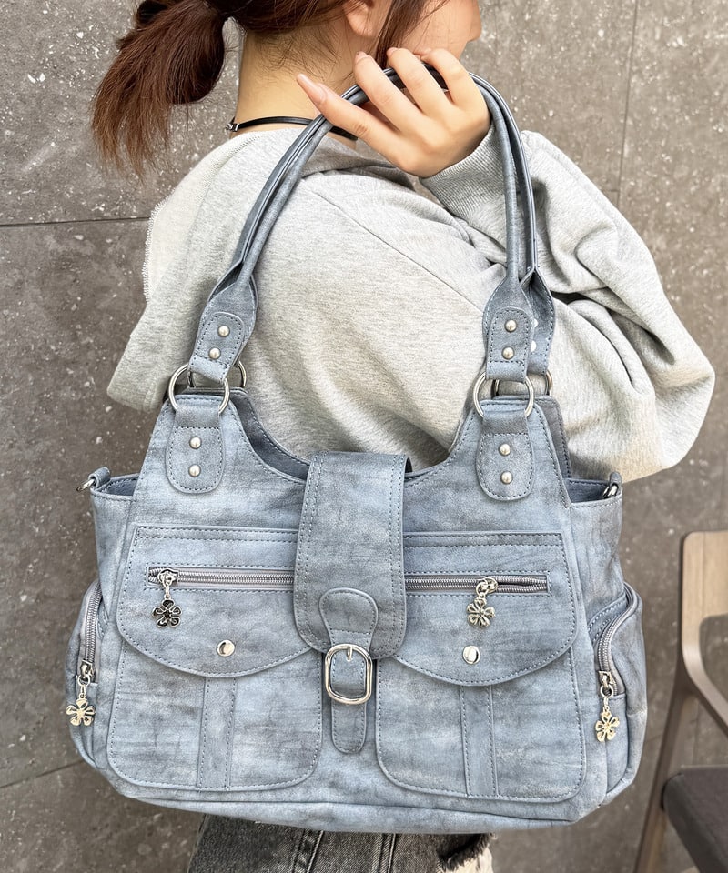 【SPIRAL WASH】ポケットBAG ブルー F
