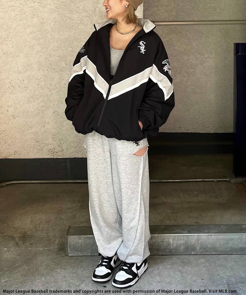 【MLB】サイドカッティングスウェットパンツ ピンク F