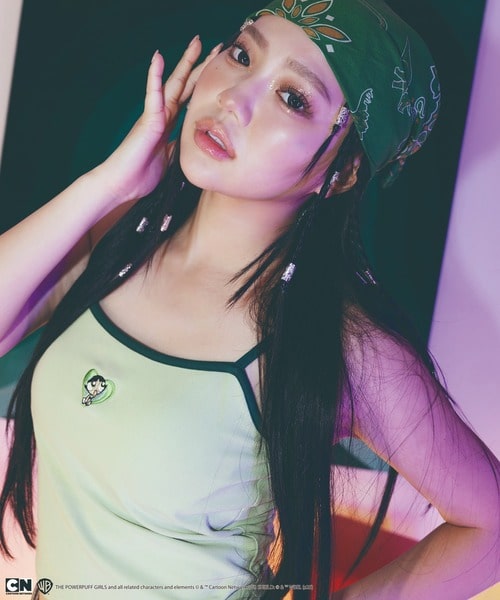 【THE POWERPUFF GIRLS/パワーパフ ガールズ】肩リボンワンポイント刺繍キャミソール レッド F