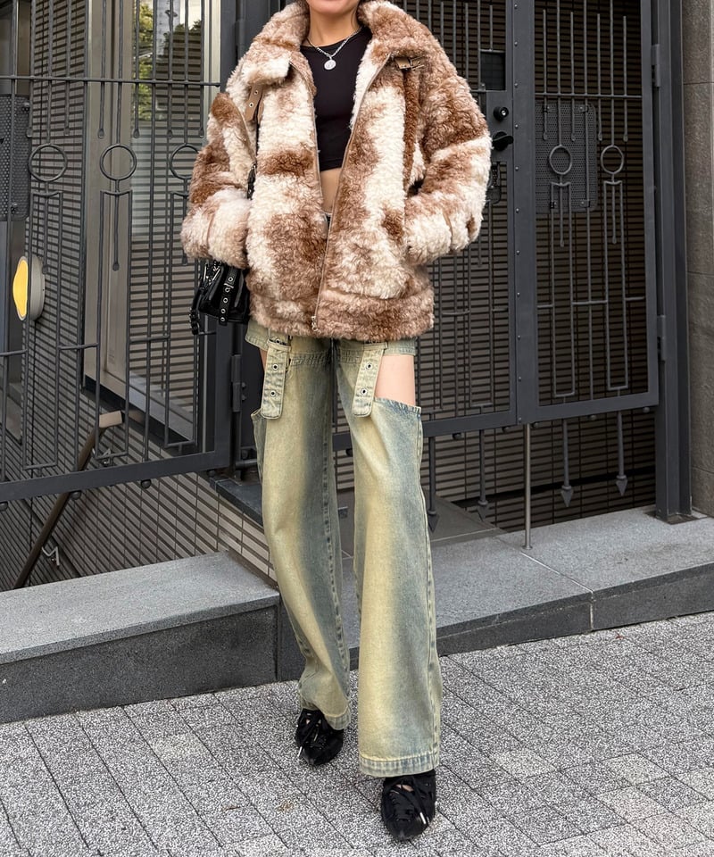 パイピングファージャケット ベージュ F