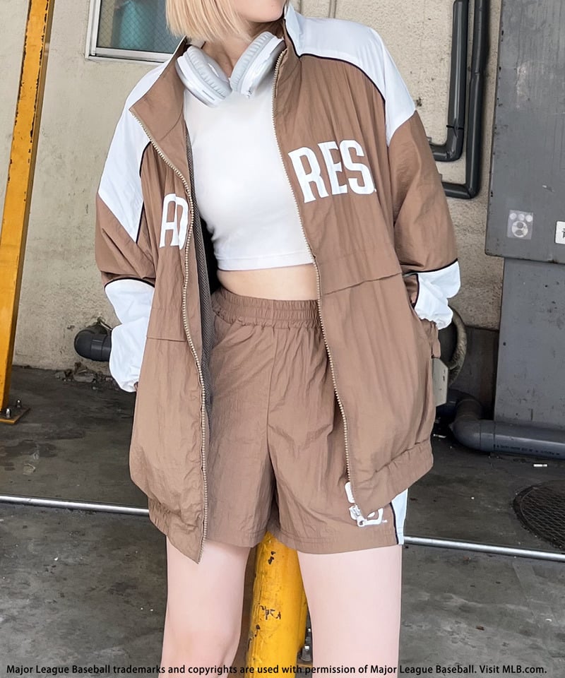 【MLB】ナイロントラックセットアップ レッド F