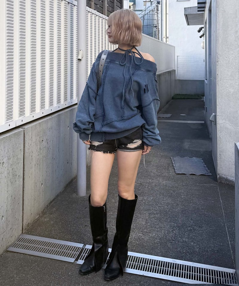 チョーカーピグメントオーバーチュニック オフホワイト F