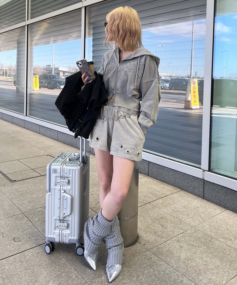 ポインテッドスニーカーミュール カーキ系 M