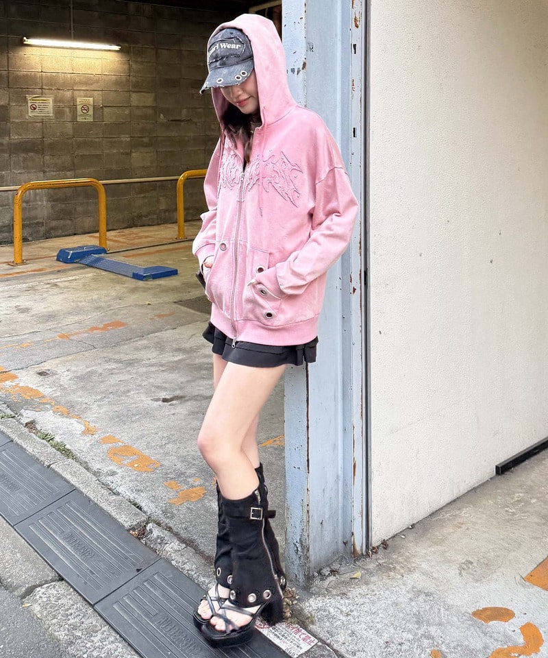 2WAY厚底サンダルカバーブーツ ブラック M