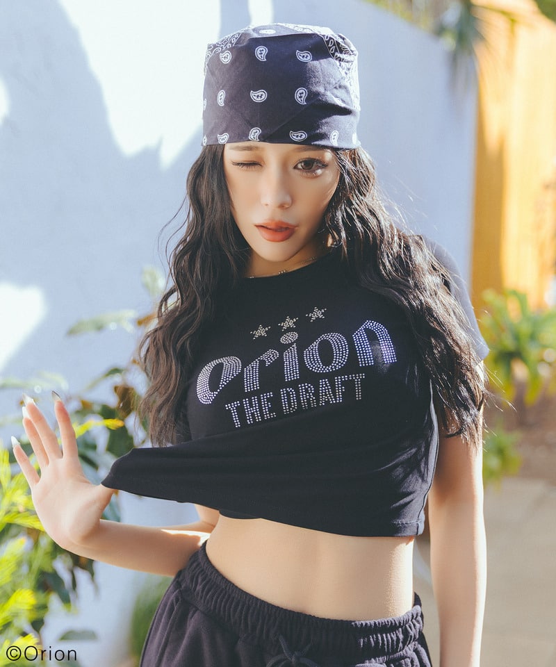 【Orion/オリオン】ラインストーンちびTシャツ ホワイト F