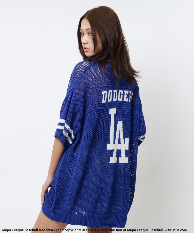 【MLB】バックロゴメッシュポロジャガードニット ホワイト F