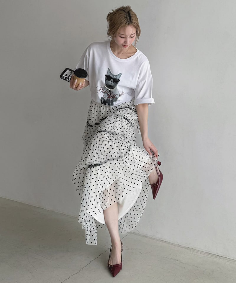 Petite Lady Cat BIG T ホワイト F