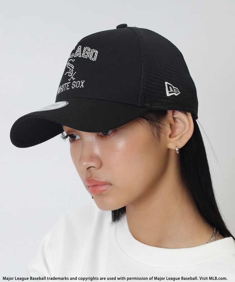 【NEW ERA】MLBラインストーンロゴ9FORTY A-Frameキャップ ピンク F