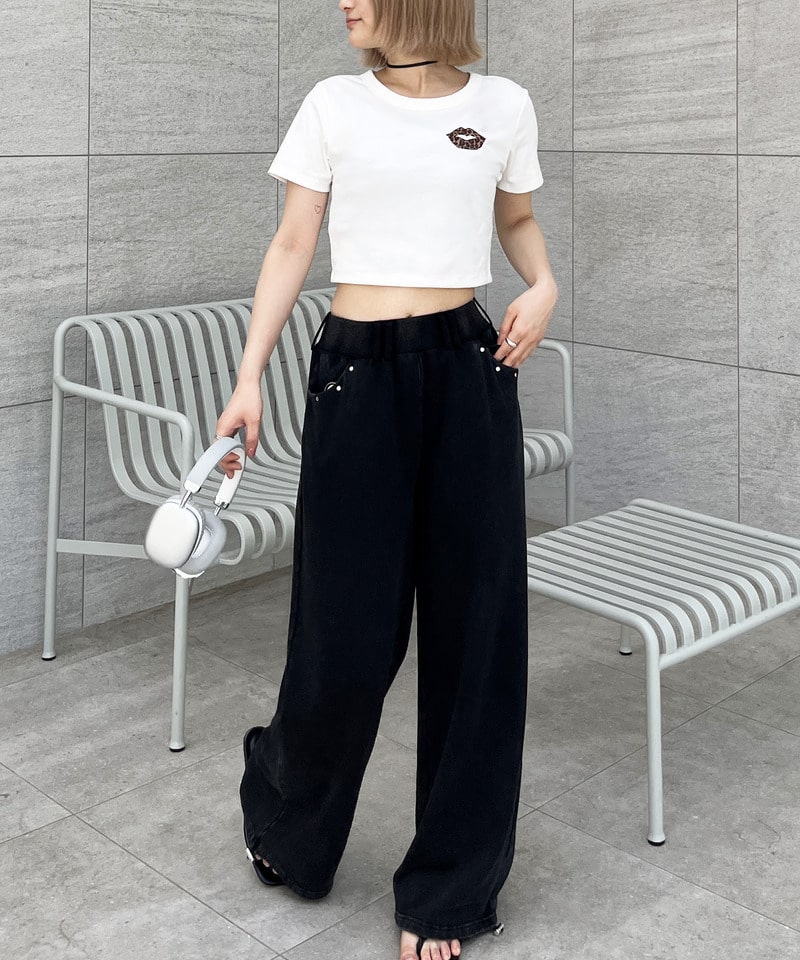 【SPIRAL LIP】マイクロミニＴシャツ ブラック F