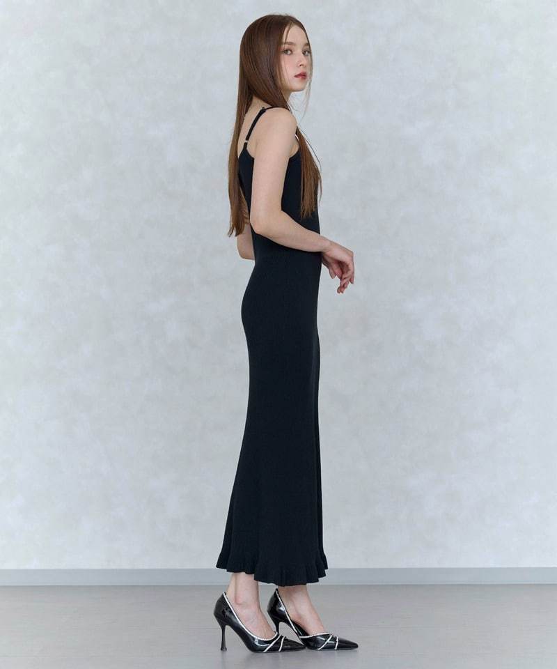 美品❤️アレキサンダーワン　キャミソール　ニット　ロゴ　ラインストーン　ブラック ラインストーンロゴニットキャミワンピース(F ブルー)｜ スパイラル