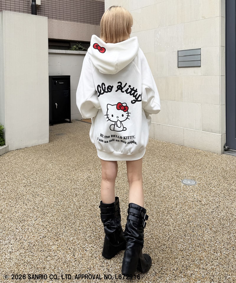 【Sanrio/サンリオキャラクターズ】ハローキティバックプリントドルマンパーカー ホワイト F