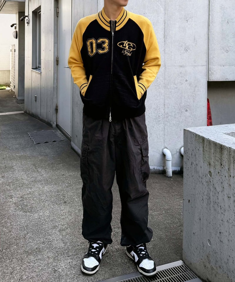 【iScreamコラボ】ナンバリングZIPニットカーディガン レッド F