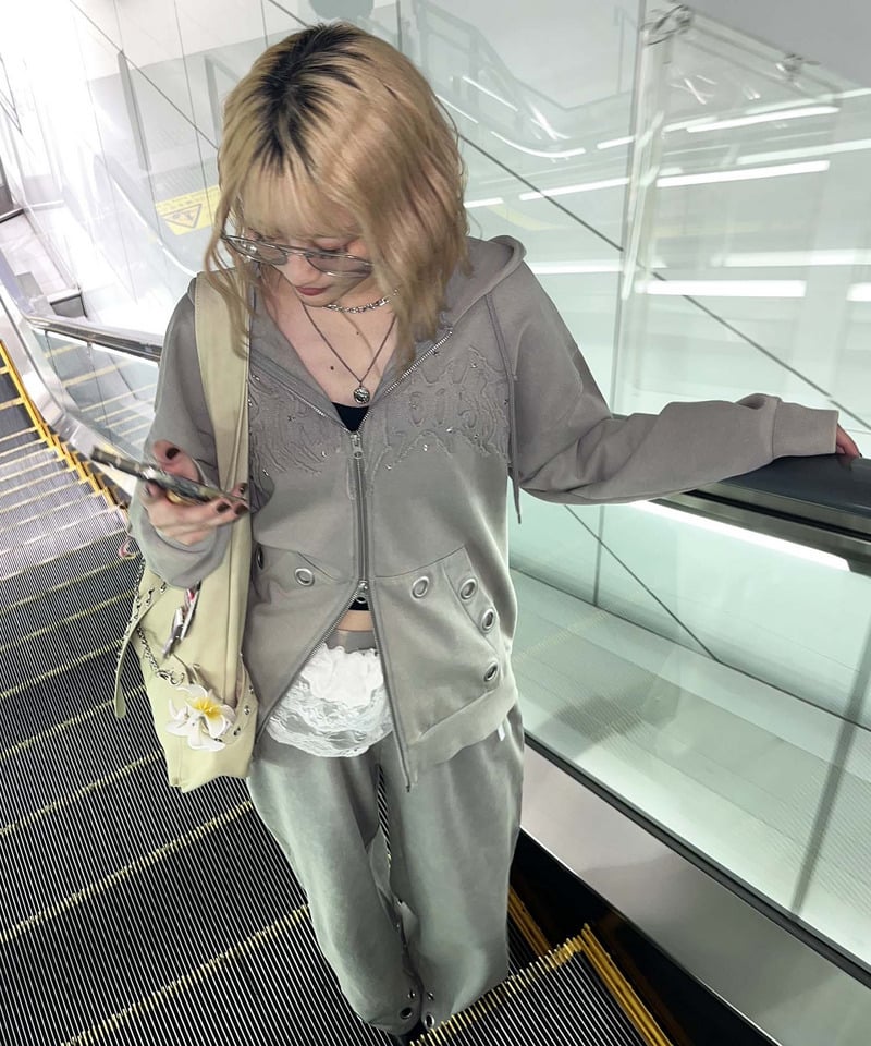 アイレットスウェットパンツ ブラック F