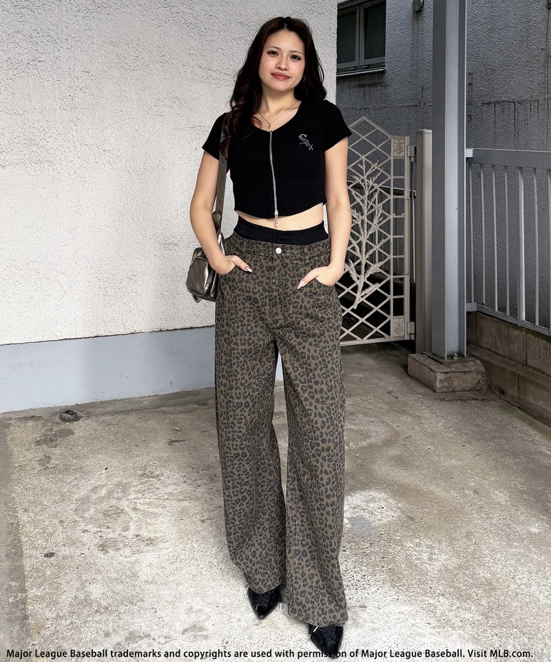 【MLB】ZIPロゴリブトップス ピンク F