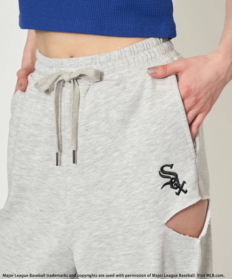 【MLB】サイドカッティングスウェットパンツ ピンク F