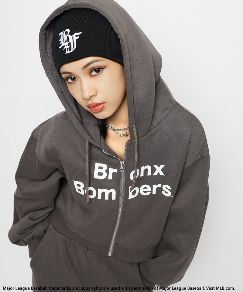 新品【MLB】ZIPビッグフーディー　スパイラルガール MLB】ZIPフーディーセットアップ(F グレー)｜ スパイラルガール