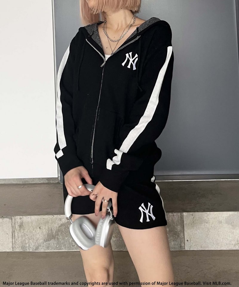 【MLB】刺しゅうロゴニットセットアップ カーキ系 F