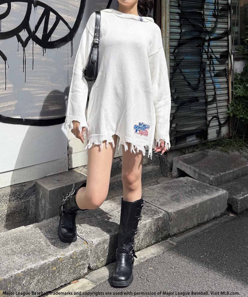 【MLB】クラッシュニットワンピース ブラック F