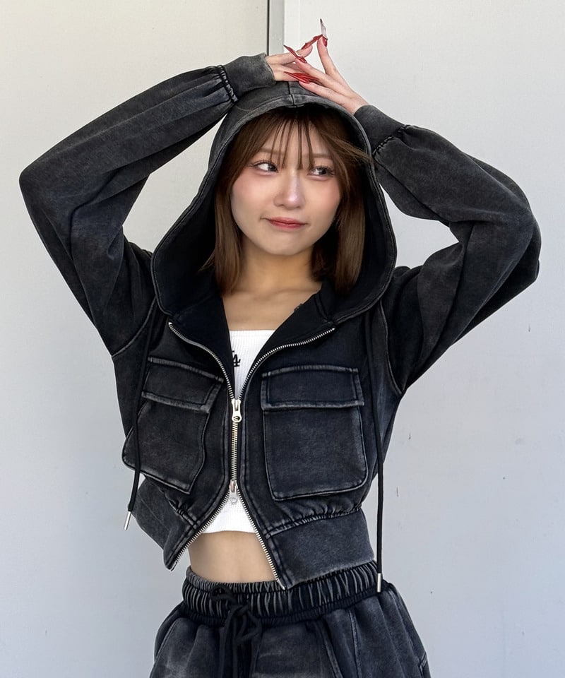 フロストバイオ加工パーカー ネイビー F