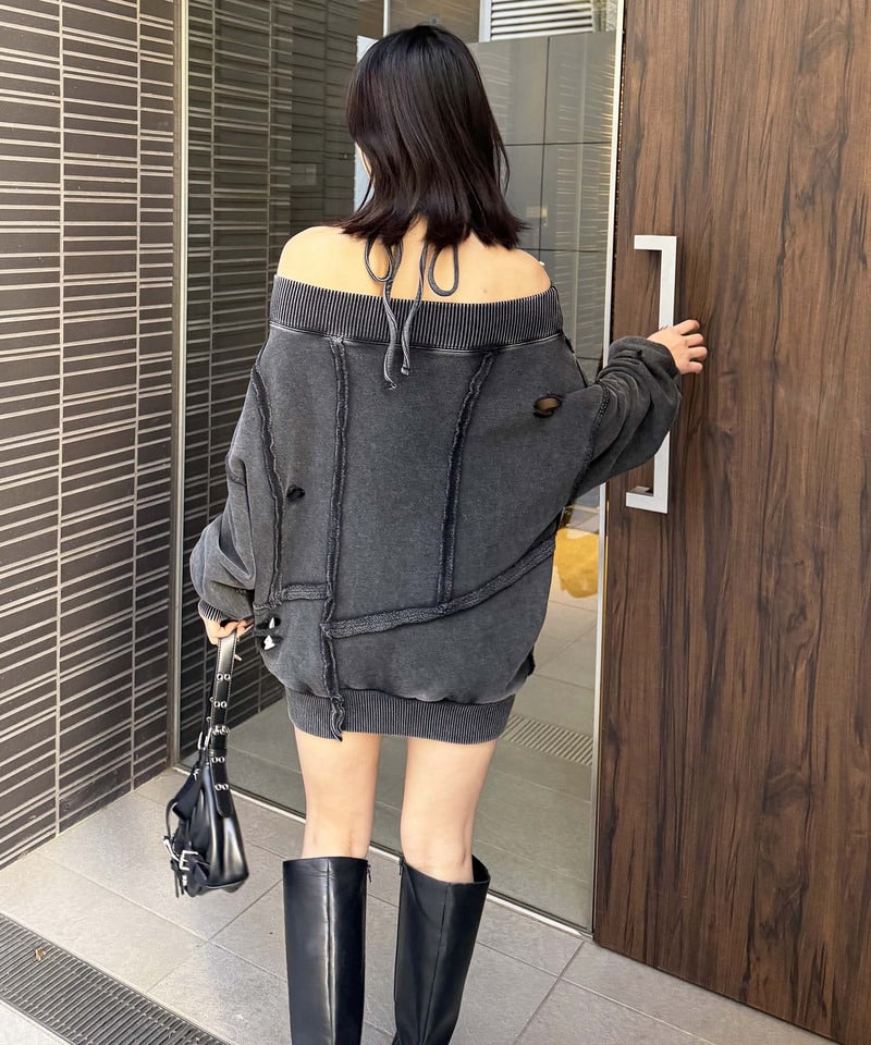 チョーカーピグメントオーバーチュニック オフホワイト F